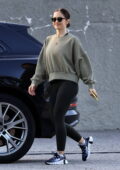 sophie turner looks amazing in a skintight black top and flared leggings  while stepping out in miami, florida-240722_1