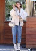 Paula Patton is all smiles after grabbing lunch with friends at the Soho House in Malibu, California