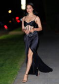 Shanina Shaik looks amazing in a black dress during a night out in Los Angeles