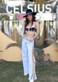 Victoria Justice attends Celsius Oasis Vibe House at the 2023 Coachella Valley Music and Arts Festival in Indio, California