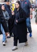 Selena Gomez spotted in a hoodie and overcoat while filming 'Only Murders in the Building' in New York City