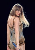 Taylor Swift performs live during The Eras Tour at AT&T Stadium in Arlington, Texas