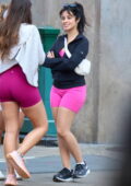 Camila Cabello dons pink spandex shorts as she hits the gym with friends in New York City