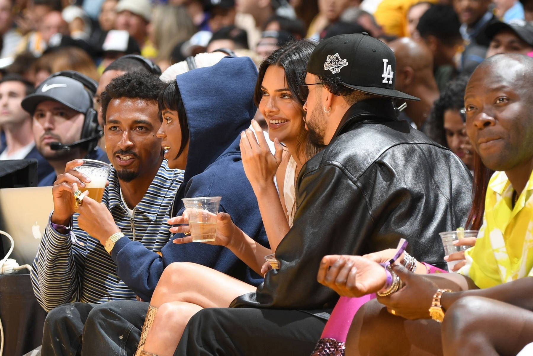 Kendall Jenner is all smiles while seen courtside with new boyfriend Bad  Bunny at the Lakers game in Los Angeles-120523_20