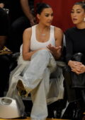 Kim Kardashian attends Game 3 of the NBA Playoffs between the Lakers and the Warriors at Crypto.com Arena in Los Angeles