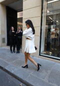 Kylie Jenner Flaunts Her Toned Legs In A White Cropped Jacket And Pleated  Mini Skirt Leaving The Chanel Store In Paris - SHEfinds