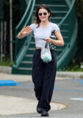 Lucy Hale is all smiles as she leaves after a hot Pilates class in West Hollywood, California