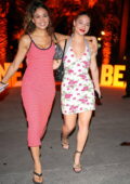 Madelyn Cline and Madison Bailey attend the CARBONE BEACH event in Miami Beach, Florida