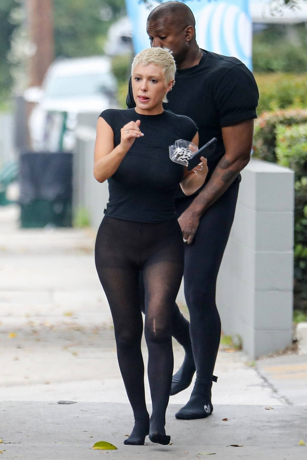 Bianca Censori dons see-through tights while stepping out for lunch with  Kanye West in Downtown Los Angeles-140623_3