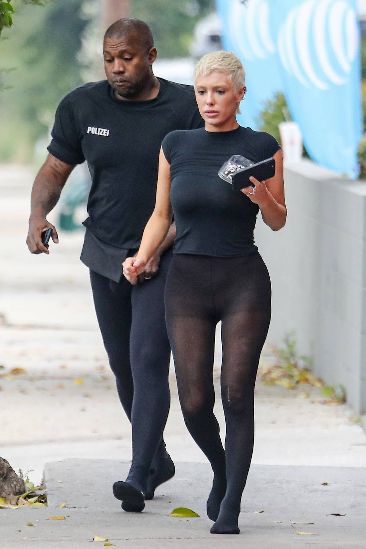 Bianca Censori dons see-through tights while stepping out for lunch with  Kanye West in Downtown Los Angeles-140623_6
