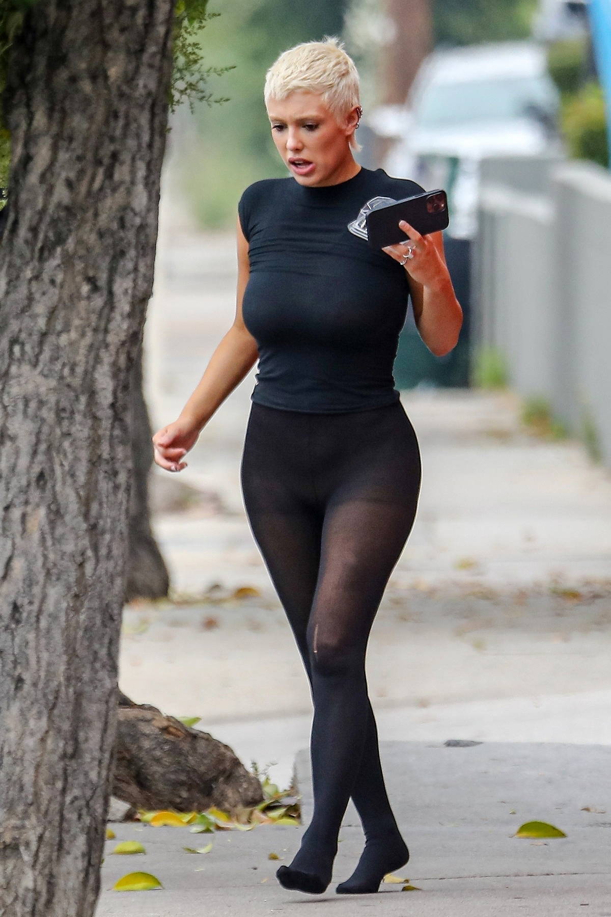 Bianca Censori dons see-through tights while stepping out for lunch with  Kanye West in Downtown Los Angeles-140623_9