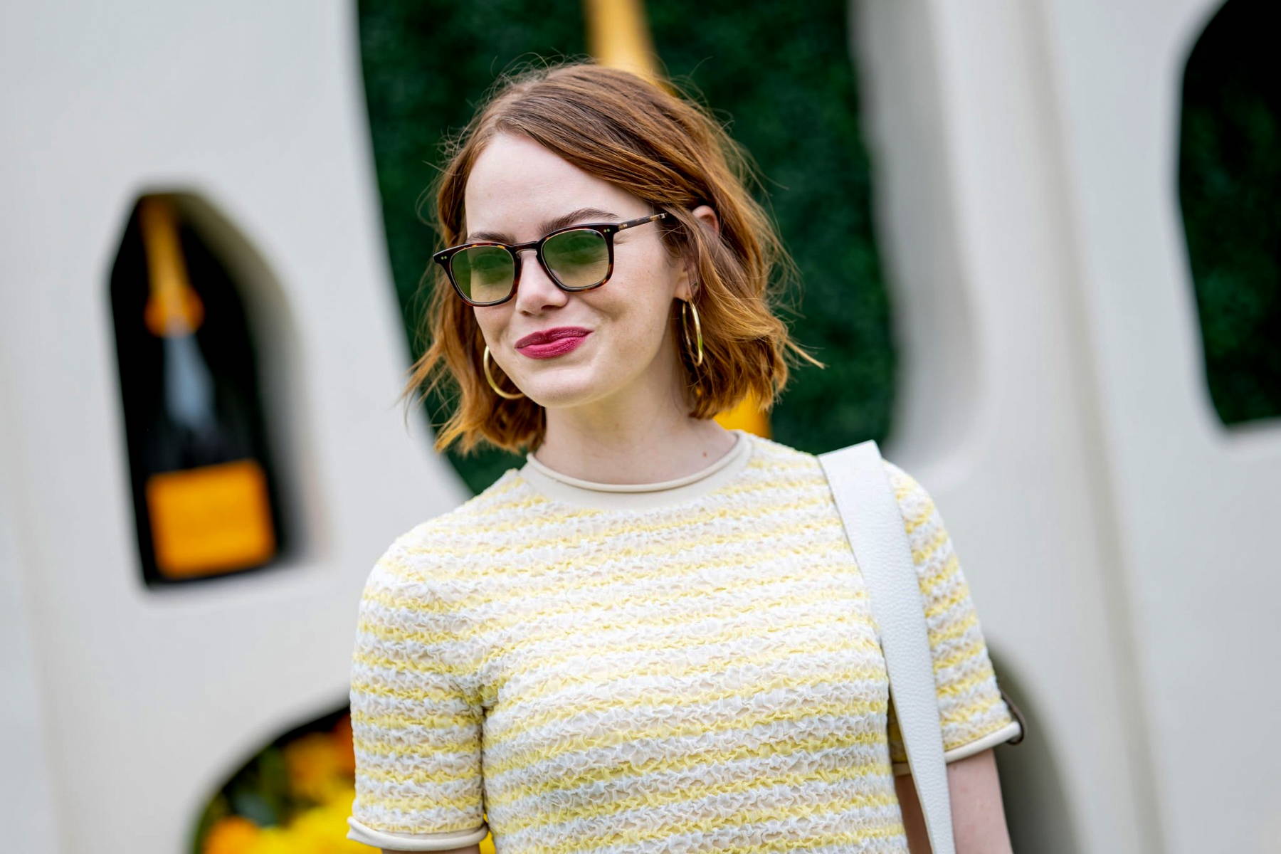 Emma Stone Wears Louis Vuitton Pumps at Veuve Clicquot Polo