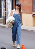 Olivia Wilde dons denim overalls as she leaves after her daily workout in Studio City, California