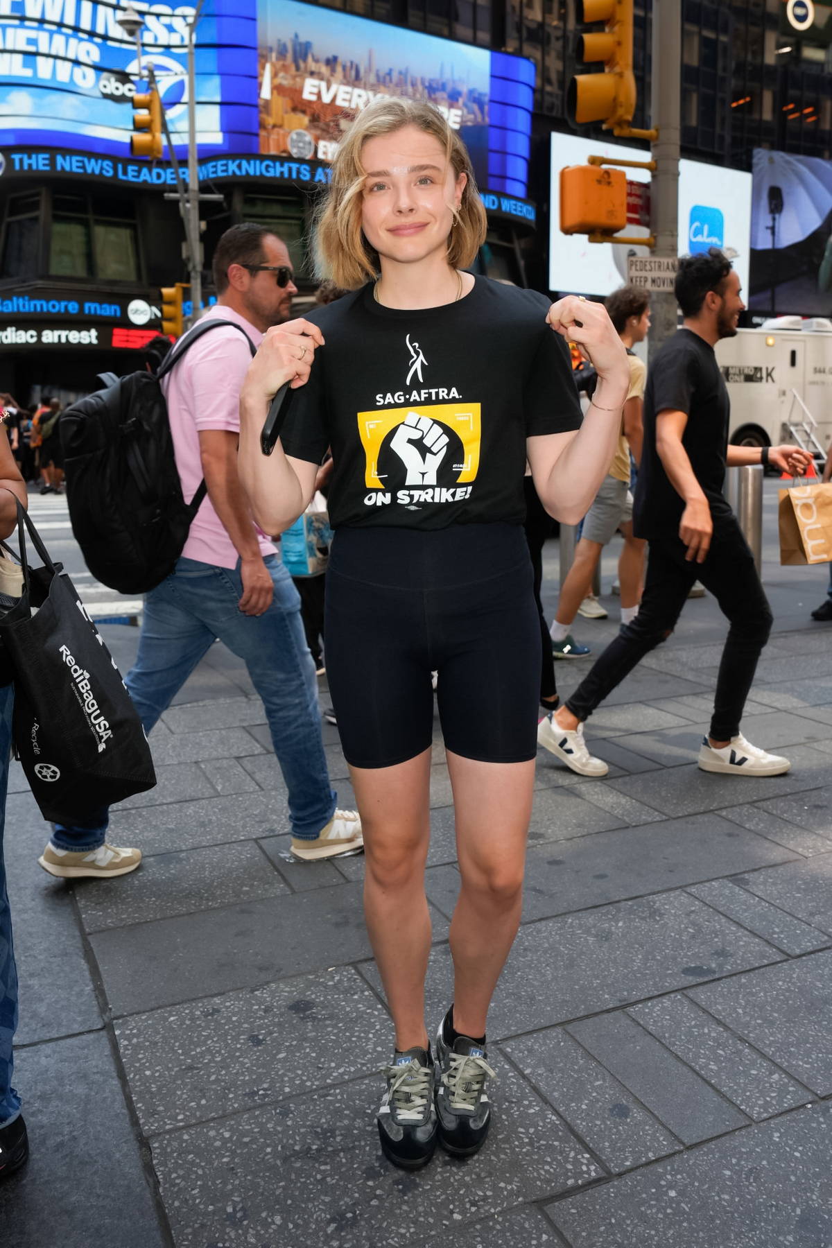 Chloë Grace Moretz joins the SAG-AFTRA Actors Union Strike in Times Square,  New York City