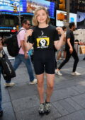 Chloë Grace Moretz joins the SAG-AFTRA Actors Union Strike in Times Square, New York City