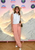 Emma Watson poses in the Evian VIP Suite on Day 14 of the Wimbledon 2023 in London, UK