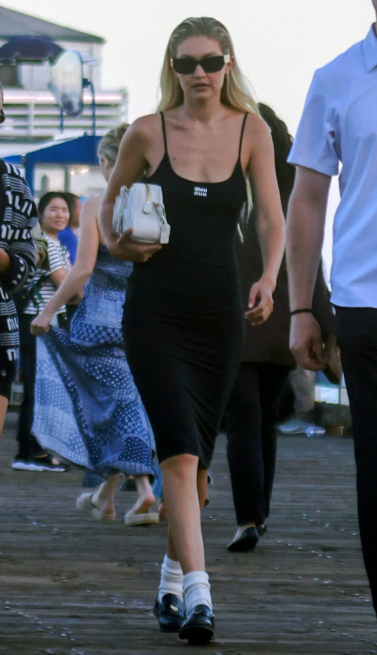 Gigi Hadid stuns in black at Miu Miu Summer Club in Malibu