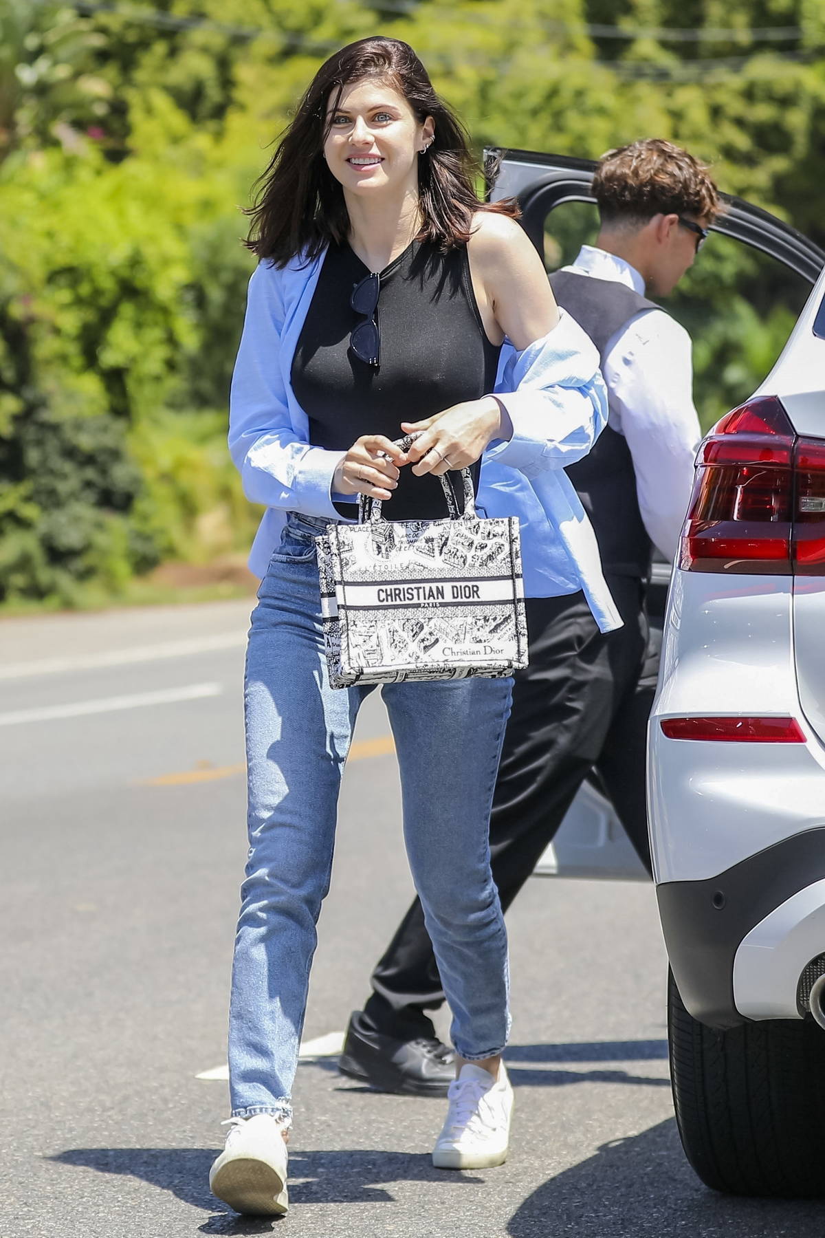 Alexandra Daddario is all smiles while attending Jennifer Klein's Day