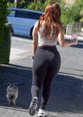 Francia Raisa shows off her curvy figure in a crop top and