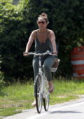 Jennifer Lopez enjoys a bike ride in The Hamptons, New York