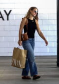 Kristen Bell wears a grey tank top and jeans while out running errands in  Los Angeles