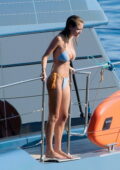Leni Klum bikini nip slip while on vacation aboard a yacht in