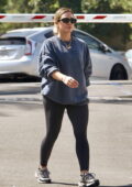 Eiza Gonzalez looks amazing in a black crop top and leggings as she steps  out for