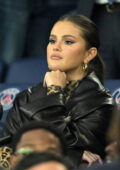 Selena Gomez attends the Ligue 1 match between Paris Saint-Germain and Olympique de Marseille in Paris, France