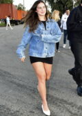 Addison Rae puts on a leggy display while attending the Coldplay concert at the Rose Bowl in Pasadena, California