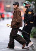 Elizabeth Olsen keeps it casual during a leisurely stroll with husband Robbie Arnett in New York City