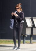 Katherine Schwarzenegger dons a black sweatshirt and leggings while out on a strolling in Los Angeles