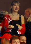 Taylor Swift attends Denver Broncos vs. Kansas City Chiefs game at Arrowhead Stadium in Kansas City, Missouri