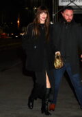 Dakota Johnson looks stylish in all black while attending SNL afterparty at STK in New York City