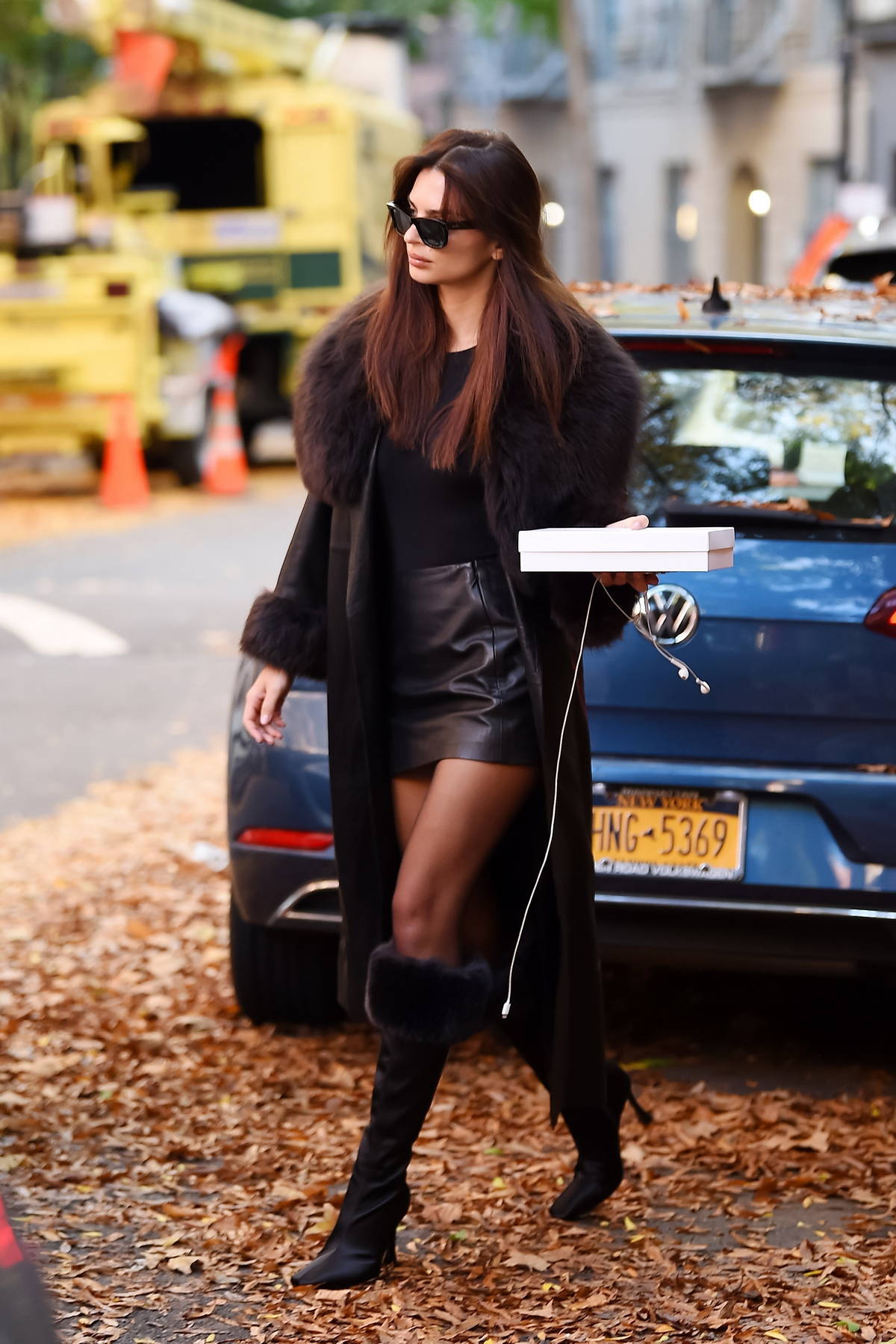 Emily Ratajkowski hits the streets of New York in matching black