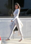 Kylie Jenner shows off her curves in a white bodysuit while stepping out in Calabasas, California