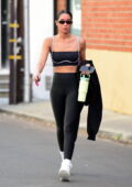 Laura Harrier looks fit in a tank top and leggings as she leaves after her  workout