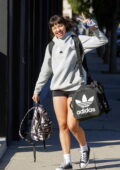 Xochitl Gomez gets leggy in tiny black shorts while seen leaving DWTS dance rehearsals in Los Angeles