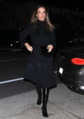 Alessandra Ambrosio looks chic in all-black while stepping out on a girls' night out at Giorgio Baldi in Santa Monica, California