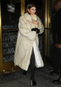 Olivia Jade Giannulli looks stylish in a cream-colored fur coat while attending the SNL afterparty at L’Avenue in New York City
