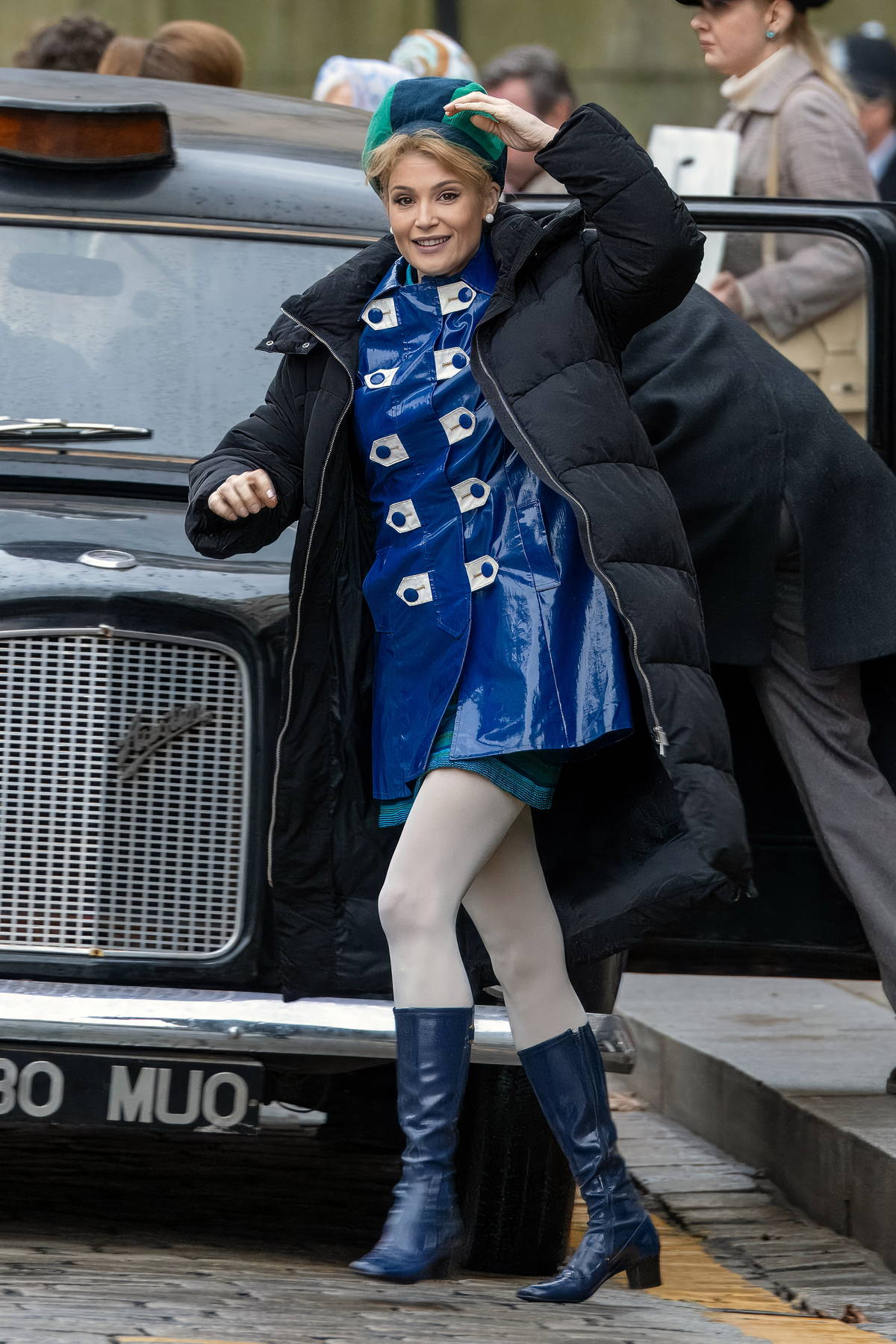 Gemma Arterton is all smiles while filming 'Funny Woman' Series 2 in Bolton, UK
