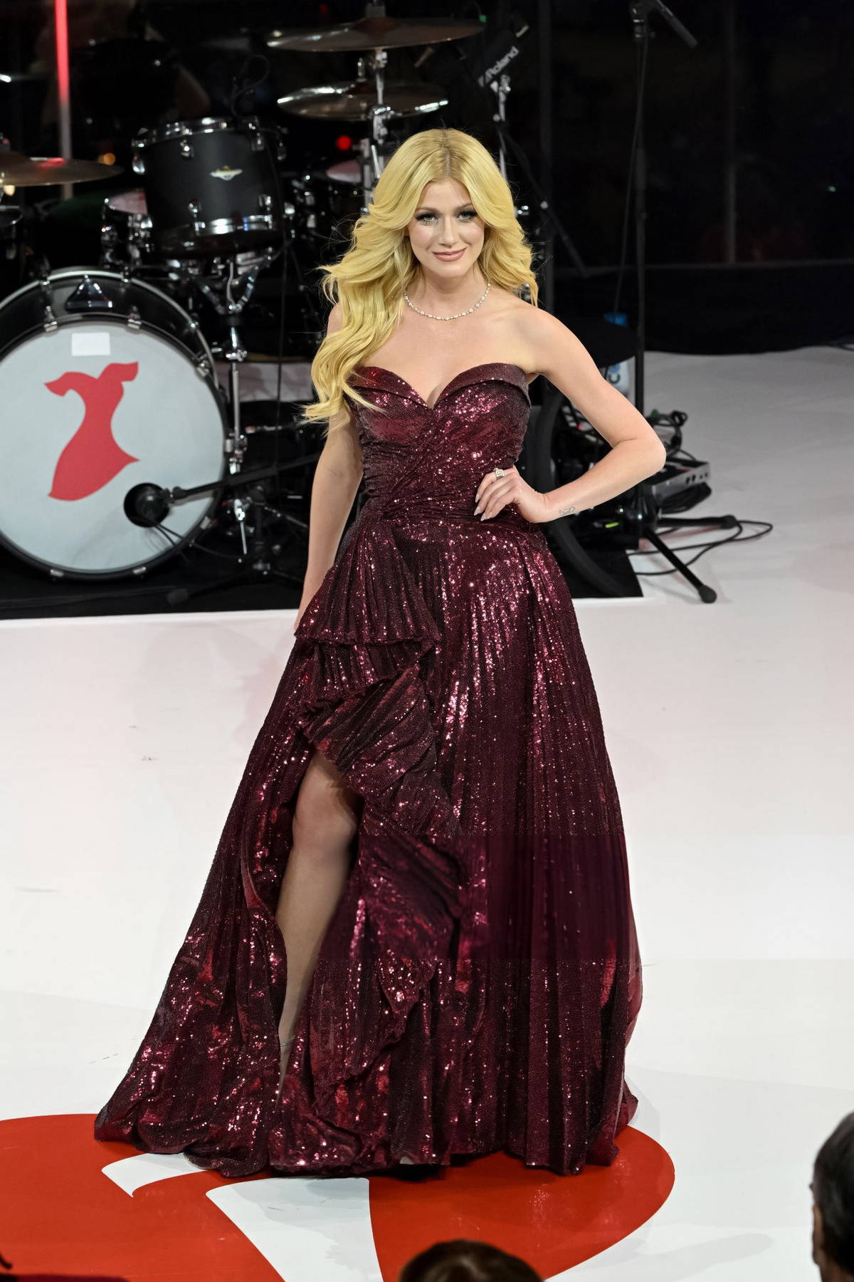 Katherine McNamara attends The 2024 American Heart Association's Go Red for  Women Fashion Show and Concert