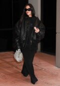 Kim Kardashian dons all-black attire while attending Saint's basketball game in Thousand Oaks, California