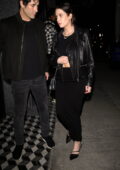 Ashley Benson and Brandon Davis step out in all black during a dinner outing at Craig's in West Hollywood, California