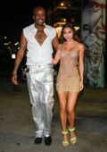 Chantel Jeffries looks sensational in a see-through mini dress during a night out with Vas Morgan in Miami, Florida