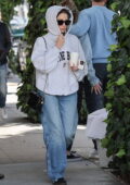 Ashley Benson keeps a low profile during a lunch outing with hubby Brandon Davis at The Ivy in Los Angeles