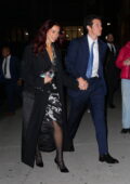 Dua Lipa and boyfriend Callum Turner hold hands as they arrive at Zero Bond in New York City