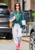 Emily Ratajkowski shows off her casual street style while heading in New York City