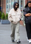 Emily Ratajkowski steps out in a hoodie while making a morning coffee run with a friend in New York City