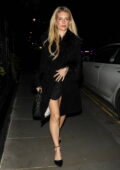 Lottie Moss looks chic in all-black during a night out at the Chiltern Firehouse in London, England