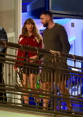 Taylor Swift and boyfriend Travis Kelce seen leaving after a romantic dinner at Sushi Park in West Hollywood, California